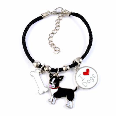 China Vintage OEM Couples Bracelet Cartoon Charm Jewelry For Women Men Braided Rope Bracelets Best Friend Jewelry Gift for sale