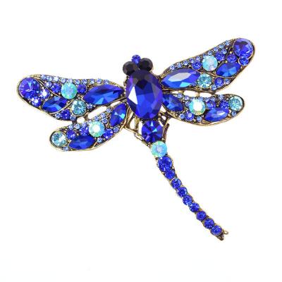 China No Allergic Crystal Vintage Dragonfly Brooches Coat Accessories Dress Fashion Cute Jewelry For Women Large Insect Brooch Pin for sale