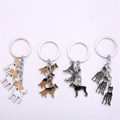 China Cute Small German Shepherd Dog Pendant Keychain Keychains Jewelry Gifts Key Chains For Car Bag Charm Key Chains for sale