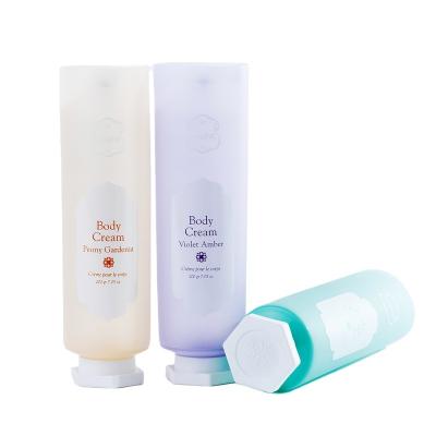 China Round Tube Body Cream Tube Packaging 200 Gm Hexagonal Cover Recyclable Plastic Hdpe Cosmetic Tubes for sale