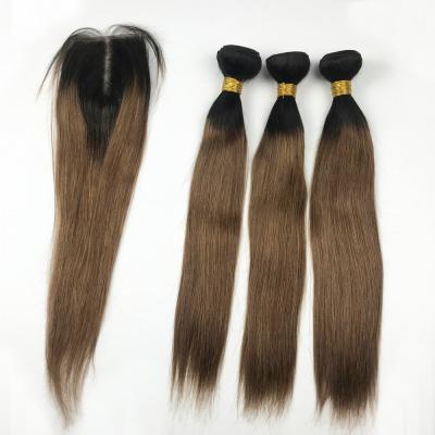 China Body Wave Silky Straight Two Tone Ombre Brazilian Hair Brazilian Hair 1B #33 #27 for sale