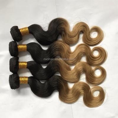 China Silky Straight Virgin Brazilian Hair Ombre Wave Two Tone Color Hair Extensions Blonde Hair for sale