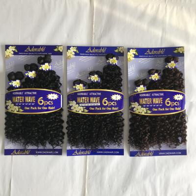 China V-Tip Hair Synthetic Curly Hair Water Wave Ombre Bundles Cheap Price Hair Protein Fiber Feeling Hair for sale