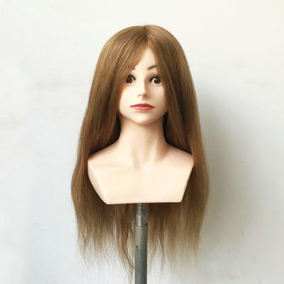 China Silky Straight Wave Can Be Perm Dye Curl Practicing Female Hair Mannequin Head Training Stand Type With Shoulders for sale