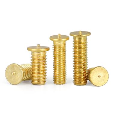 China DIN32501 M4 Round Pure Brass Energy Storage Spot Welding Stud Copper Clad Screw for sale