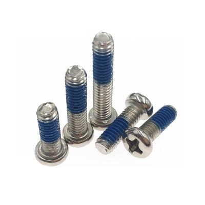 China Pan Stainless Screw SS304 SS316 Phillips Cross Recessed Pan Head Machine Screw With Nylon Patch for sale