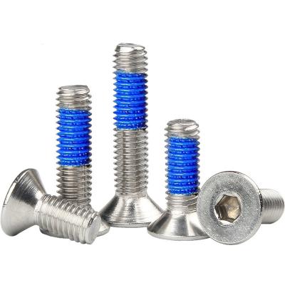 China Ta1 Ta2 Titanium Hexagon Cheese Customized Single Flat Countersunk Head Socket Screw With Nylon Patch for sale