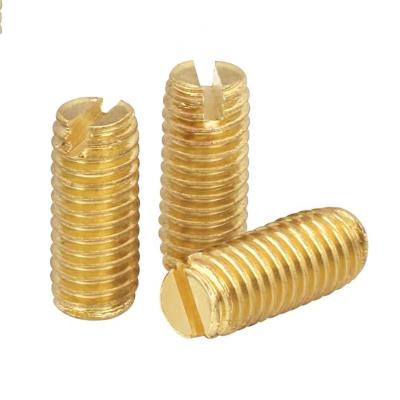 China Flat M1.6 to M16 DIN551 Slotted Brass Worm Set Screw with Flat Point for sale