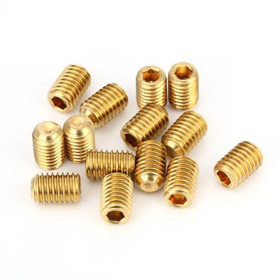 China DIN916 Custom Brass Flat Cup Point Hexagon Socket Worm Copper Set Screw for sale