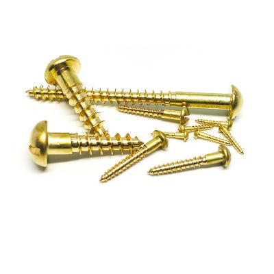 China Brass Slotted Pan Size #1 Round Head Wood Screw for sale