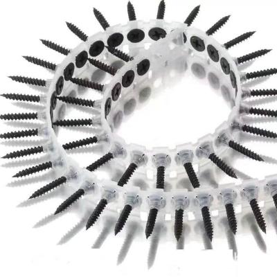 China Flat Set Plastic Steel Plasterboard Fastener Strips Fine Thread Assembled Drywall Screws for sale