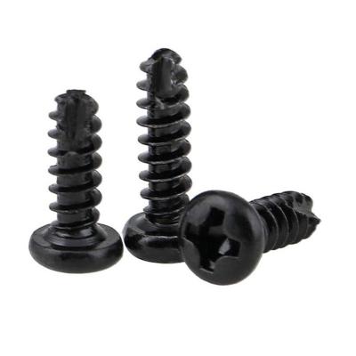 China Black Pan Steel Oxide Cross Recessed Round Phillips Pan Head Thread Cutting Screw for sale