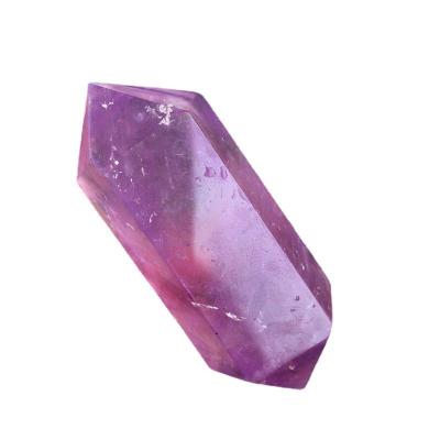 China Europe Wholesale Natural Crystal Quartz Amethyst Double Terminated Crystal Middle Drilled Points For Healing for sale