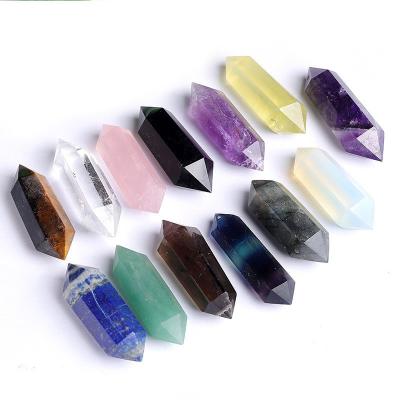 China Europe Wholesale Natural Amethyst Smoky Quartz Crystal Citrine Double Terminated Crystal Point Middle Drilled Points for sale