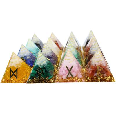 China Europe Wholesale 5cm Orgone Orgonite Crystal Pyramid Energy Rune Pyramids Healing Chakra Balancing for sale