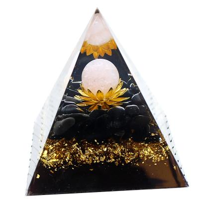 China India Wholesale Rose Quartz Sphere Orgonite Pyramid Energy Healing Stone Orgone Pyramid Resin Craft Ornaments for sale