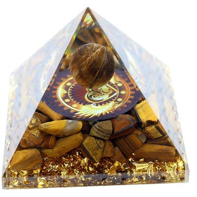 China Europe Wholesale Tiger's Eye Orgone Orgonite Pyramids Spiritual Healing Natural Semi-Precious Stone Crafts Gift for sale