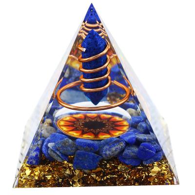 China Europe Wholesale Lapis Lazuli Crystal Orgone Pyramids Reiki Chakra Energy Orgonite Pyramid Meditation Tool For Yoga for sale