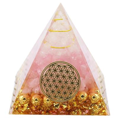 China Europe Wholesale Rose Quartz Crystals Resin Energy Orgone Organite Pyramid Crystal For Spiritual for sale