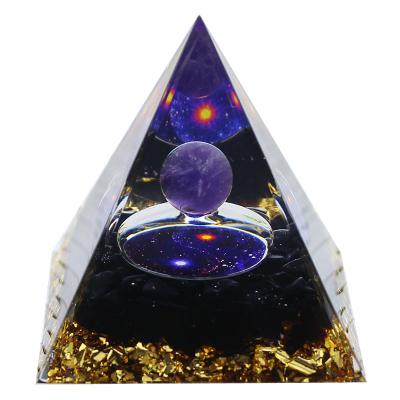 China Europe Wholesale Amethyst Obsidian Energy Orgone Organite Pyramid Crystal Crafts Gift Healing Chakra for sale