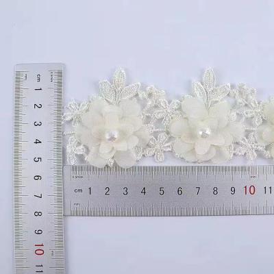 China White Water-soluble Trim Water-soluble Embroidery Fringe Chaste Elegant Lace for sale