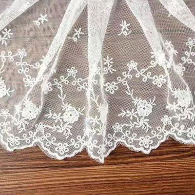 China 3D Hollow White Water Soluble Embroidered Milk Silk Lace Wedding Dress Headdress Accessories for sale