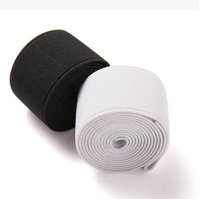 China Home Textiles 1-6cm Wide Elastic Color Stripe Polyester Cotton Fold Over Knitted Elastic Band for sale