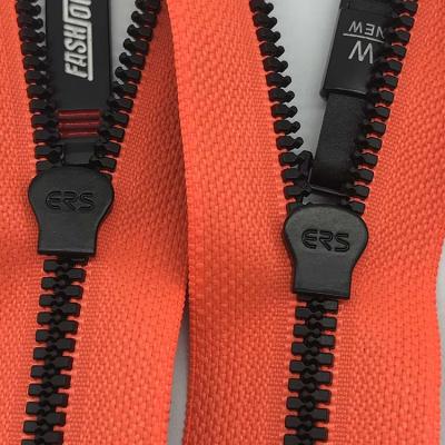 China Reversible Garment Decoration Accessories Narrow End Resin Zipper For Jacket for sale