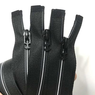 China Open End Reversible Black Nylon Single Reversible Zipper For Home Textile for sale