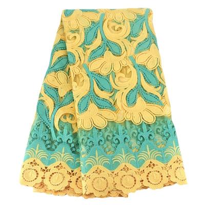 China New Fashion Sustainable African Water Soluble Milk Silk Embroidered Lace Fabric Multi Color Embroidered Lace Fabric Can Be Customized for sale