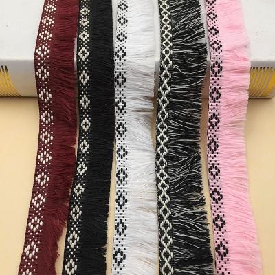 China Viable 2.5cm-3.5cm Ribbon Tassel Lace Up 3cm Wide Diamond Lattice Ribbon Bar Code Apparel DIY Accessories Eyelash Lace Trim for sale