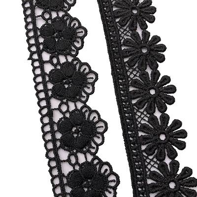 China Viable direct manufacturer 3.5cm milk black white unilateral non-elastic silk lace up embroidery lace water soluble garment accessories for sale