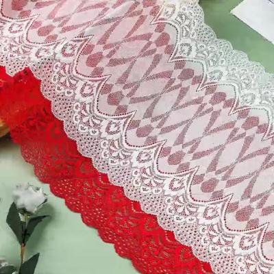 China Underwear 17cm elastic viable lace large ammonia lace edge brocade custom lace women bilateral wavy garment accessories for sale