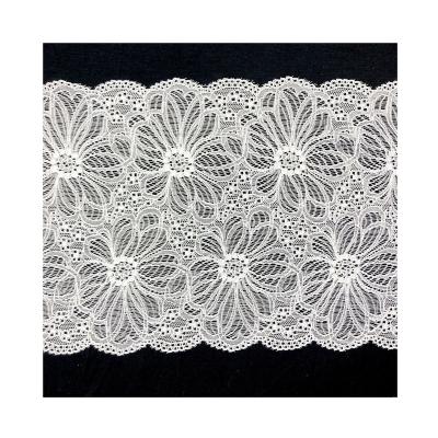 China Dress Nylon Spandex Manual Wedding Underwear Garment Viable Accessories Lace Up Monochrome Lace Trim Soft Elastic Fabric Flower Large for sale