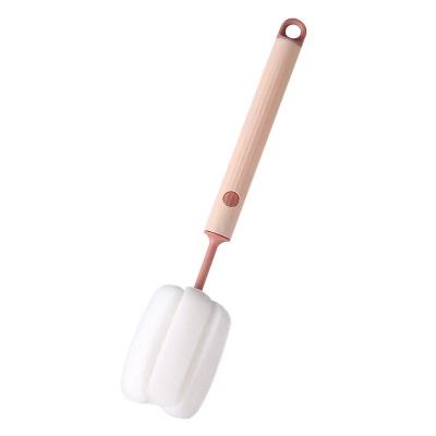 China Sustainable Hanging Removable Brush Head Bottle Cleaning Brush Long Handle Dishwashing Sponge for sale