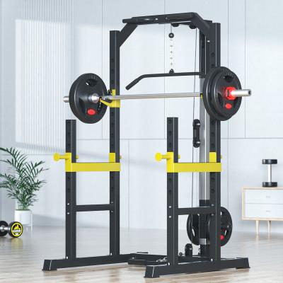 China Universal Multi-Function Squat Press Bench Integrated Trainer Barbell Rack Fitness Equipment Gantry Frame Rack Fitness Equipment for sale