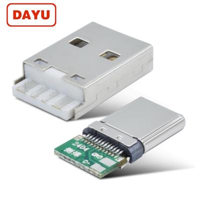 China Movable & USB A Type C USB Male Connector Header Computer Weld Down Type for sale