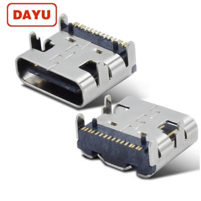 China Movable & Computer SMT USB 3.1 Type C Female Connector For PCB Mount Jack 16 Pin Socket for sale