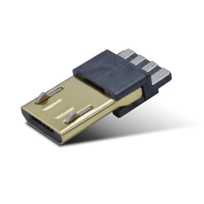 China Movable & 2018 Free Sample Computer Metal Shell Gold Plating Micro Usb 2.0 Male Connectors for sale