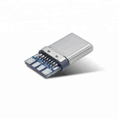 China Mobile phone and computer stamping high quality heavy current male 16pin type c usb connector with pcb for sale