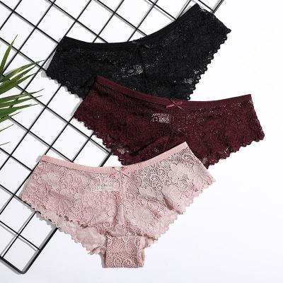 China HD012 Antibacterial Fat Lady Lace Panties Cotton Foreign Underwear Panties Factory Direct Sale for sale