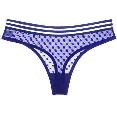 China Wholesale Sexy Transparent Ladies Breathable Mesh Thong Seamless Cotton Ladies Underwear Panties KK016 for sale