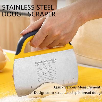 China Sustainable Stainless Steel Dough Scraper Cleaver for sale