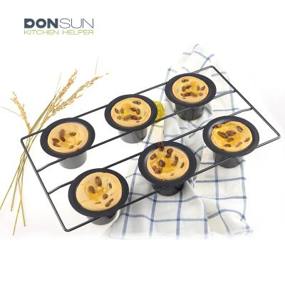 China New Viable Grow 6 Cup Mini Cake Pan Carbon Steel Non-Stick Muffin Pan With Stand for sale