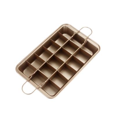 China Sustainable Hot Selling Amazon Copper Brownie Baking Pan Nonstick With Built-in Slicer for sale