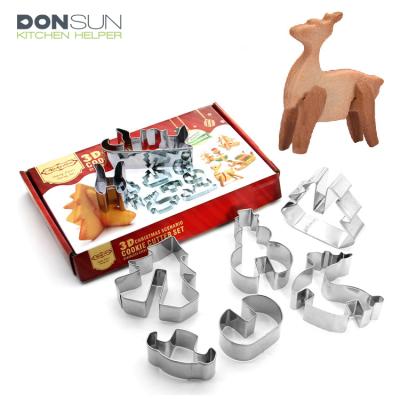 China 8 Sustainable Christmas Cookie Cutter Set Stainless Steel Pieces for sale