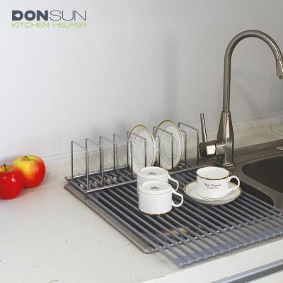 China 100% Viable Food Grade BPA Free Square Dish Rack Silicone Folding Drain Holders for sale