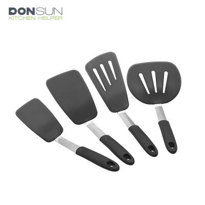 China 4 Pcs Silicone Cookware Set Sustainable Heat Resistant Pancake Slotted Turner Spatula for sale