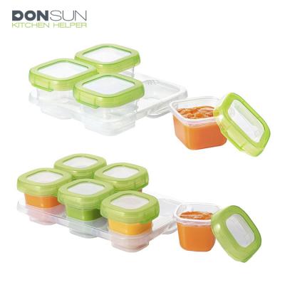 China Multifunctional Microwave Freezer Collapsible Plastic Baby Food Storage Containers With Lids for sale