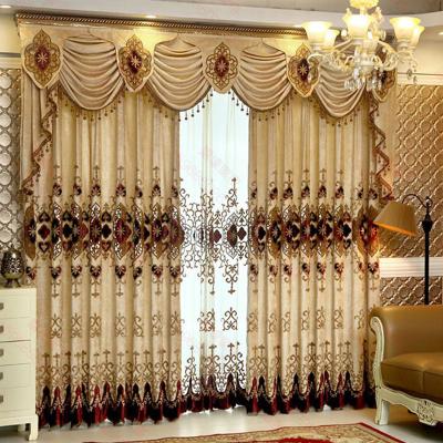 China Blackout Blackout Embroidered Floral Curtain Custom Embroidery Window Luxury European Curtains for the Living Room for sale